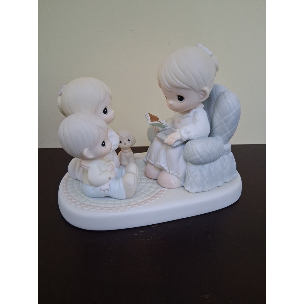 1991 Precious Moments Bring The Little Ones to Jesus 527556 Mother Reading Bible